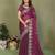 Wine fendy chiffon embroiderd sequence work saree with matching blouse piece