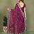 Wine fendy chiffon embroiderd sequence work saree with matching blouse piece