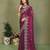 Wine fendy chiffon embroiderd sequence work saree with matching blouse piece