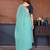 Blue crunchy cruss silk embroiderd saree with contrast blouse piece