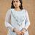 Light blue georgette applique work anarkali set