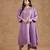 Dull purple opara silk hand embroidered kurta set