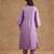 Dull purple opara silk hand embroidered kurta set