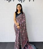 Black Color  Heavy Mirror Work with Elegant Latkan Pallu Border Work Satin Saree