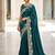 Embroidered Soft Space Silk Green Color Saree With Blouse Set For Women's
