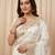 Embroidered Soft Space Silk White Color Saree With Blouse Set For Women's