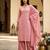 Pink rayon embroidered kurta set