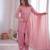 Pink silk blend plain farshi salwaar set