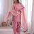 Pink silk blend plain farshi salwaar set