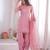 Pink silk blend plain farshi salwaar set