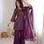 Purple silk blend embroidered salwaar set