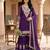 Purple georgette embroidered sharara set