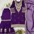 Purple georgette embroidered sharara set