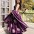 Purple silk blend embroidered gown 7meter fully flair
