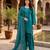 Teal chanderi thread farshia salwar set