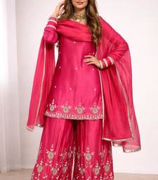 Magenta silk blend  palazzo set