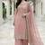 Pink silk blend sequins palazzo set