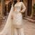 Cream silk blend sequins palazzo set