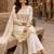 Cream silk blend sequins palazzo set