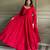 Red faux georgette sequins anarkali gown set