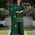 Dark green silk blend embroidered farshi palazzo set