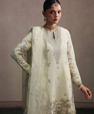 Cream crepe embroidered sharara set 4