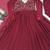 Maroon faux georgette hand embroidery gown set
