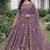 Lavender silk blend embroidered anarkali gown three piece set
