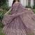 Lavender silk blend embroidered anarkali gown three piece set