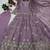 Lavender silk blend embroidered anarkali gown three piece set