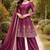 Plum silk blend embroidered farshi plazzo set