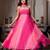 Hot pink faux georgette plain anarkali duppta palazzo