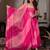 Hot pink faux georgette plain anarkali duppta palazzo