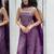 Purple faux georgette embroidered palazzo set
