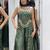 Green faux georgette embroidered palazzo set