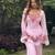 Baby pink faux georgette embroidered palazzo set