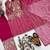 Magenta nylon embroidered farshi palazzo set
