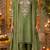 Olive nylon embroidered farshi palazzo set