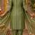 Olive nylon embroidered farshi palazzo set