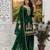 Dark green silk blend embroidered farshi salwar set