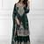 Dark green silk blend embroidered sharara set