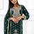 Dark green silk blend embroidered sharara set