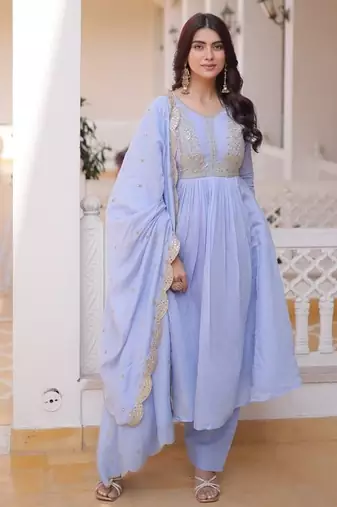 womens new  mul chanderi with beads embroidery-work kurta set