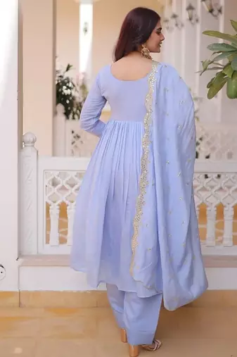 womens new mul chanderi with beads embroidery-work kurta set