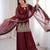 Maroon silk blend embroidered palazzo set