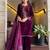 Wine silk blend embroidered palazzo set