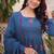 Womens new trendy simple cotton with embroidered work kurta set