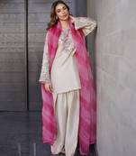 Beige crepe embroidered FARSHI SALWAR set