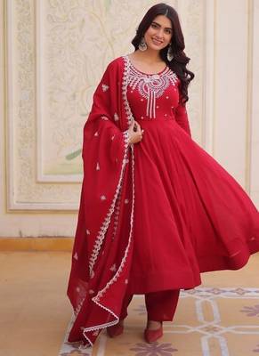 womens  mul chanderi with beads embroidery-work kurta set 1