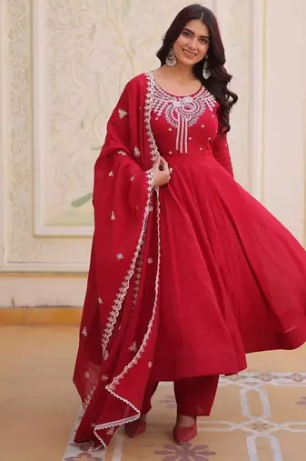 womens new  mul chanderi with beads embroidery-work kurta set